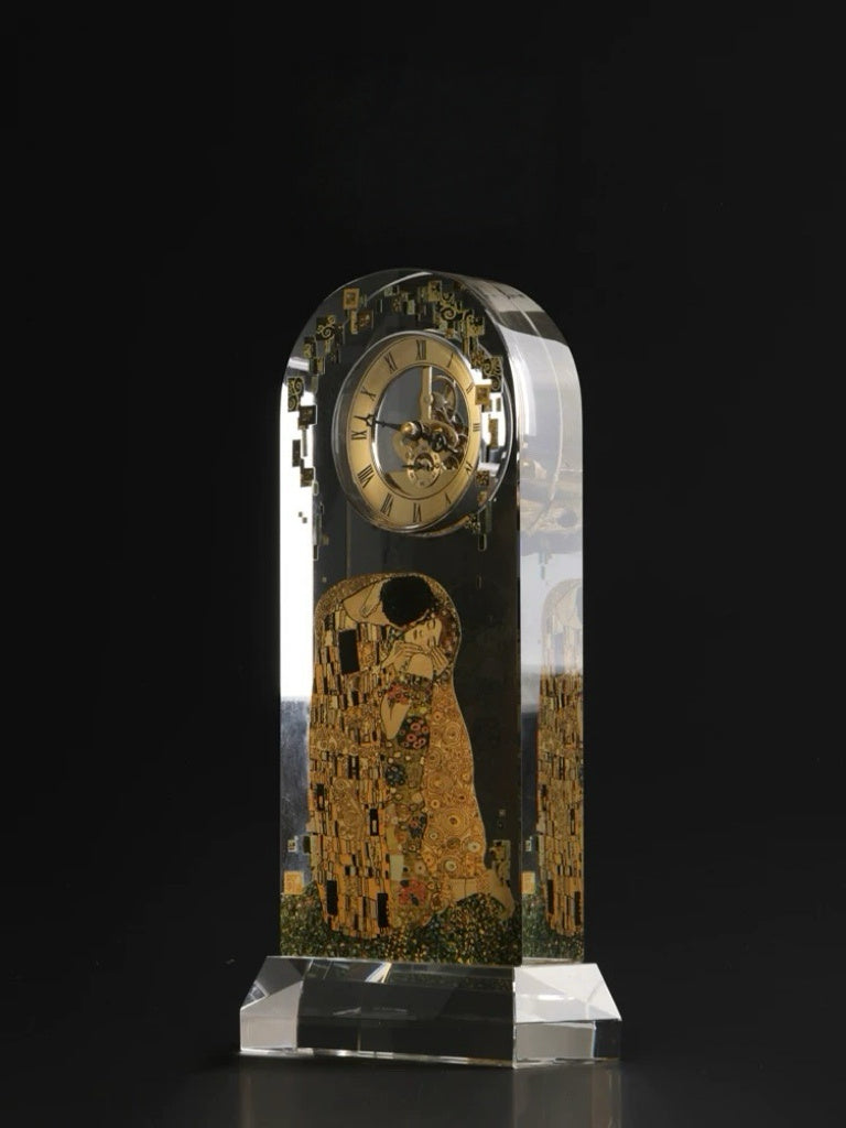 Vintage-Inspired Handmade French Crystal Clock with Brass Roman Dial