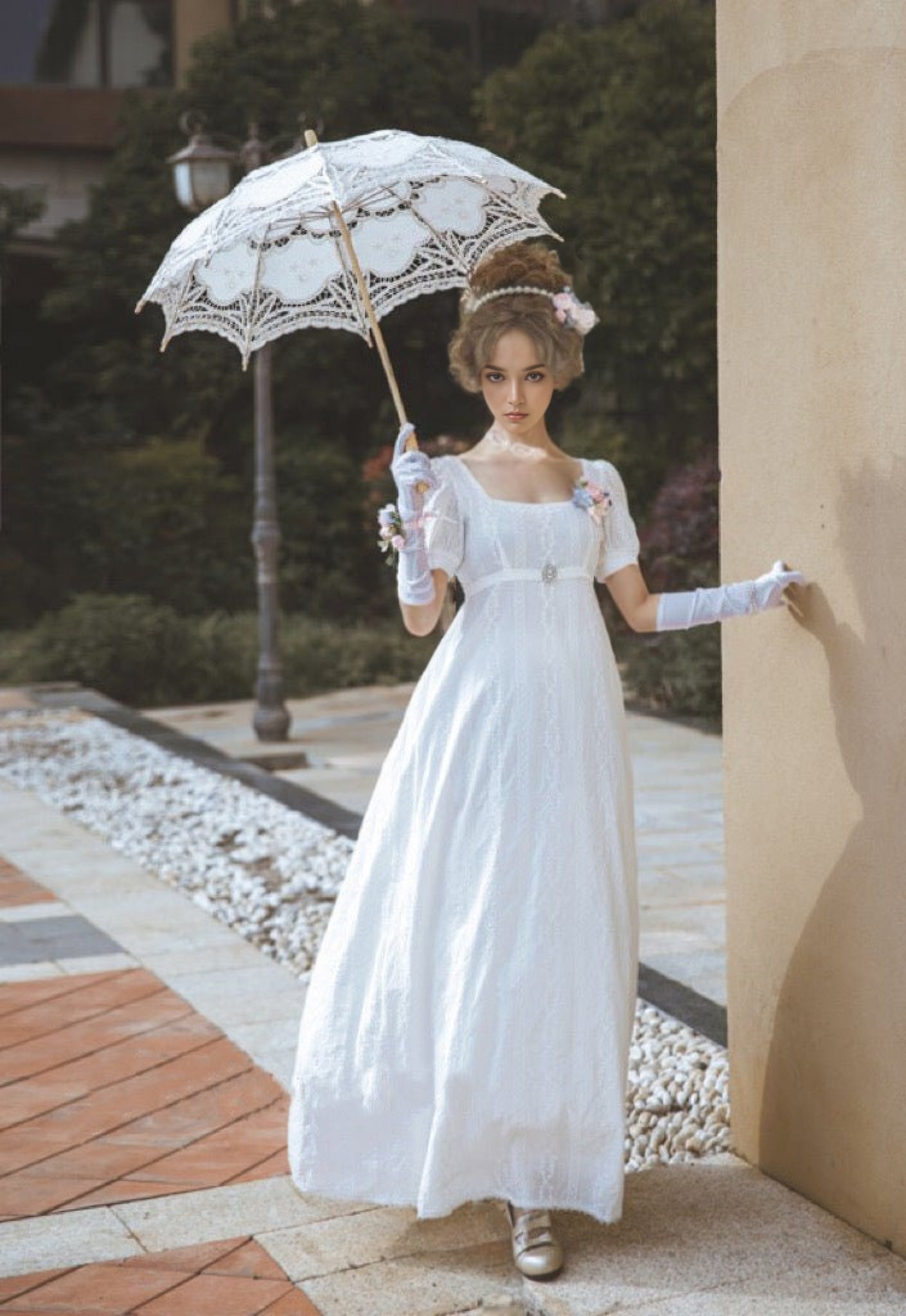 sachin and babi light blue dress The Empire Waist Dress, Bridgerton Style