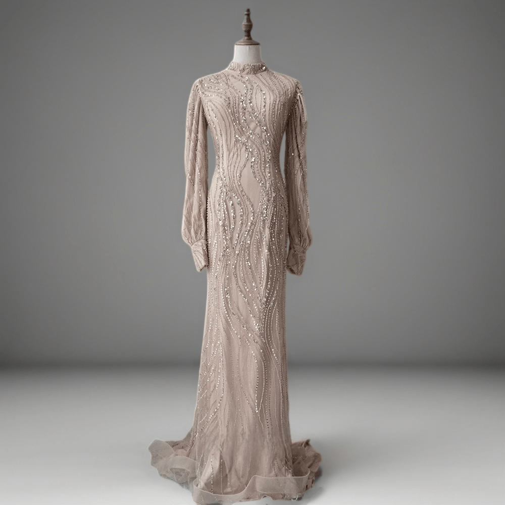 Sequin S S Gown Champagne Silver main image 1