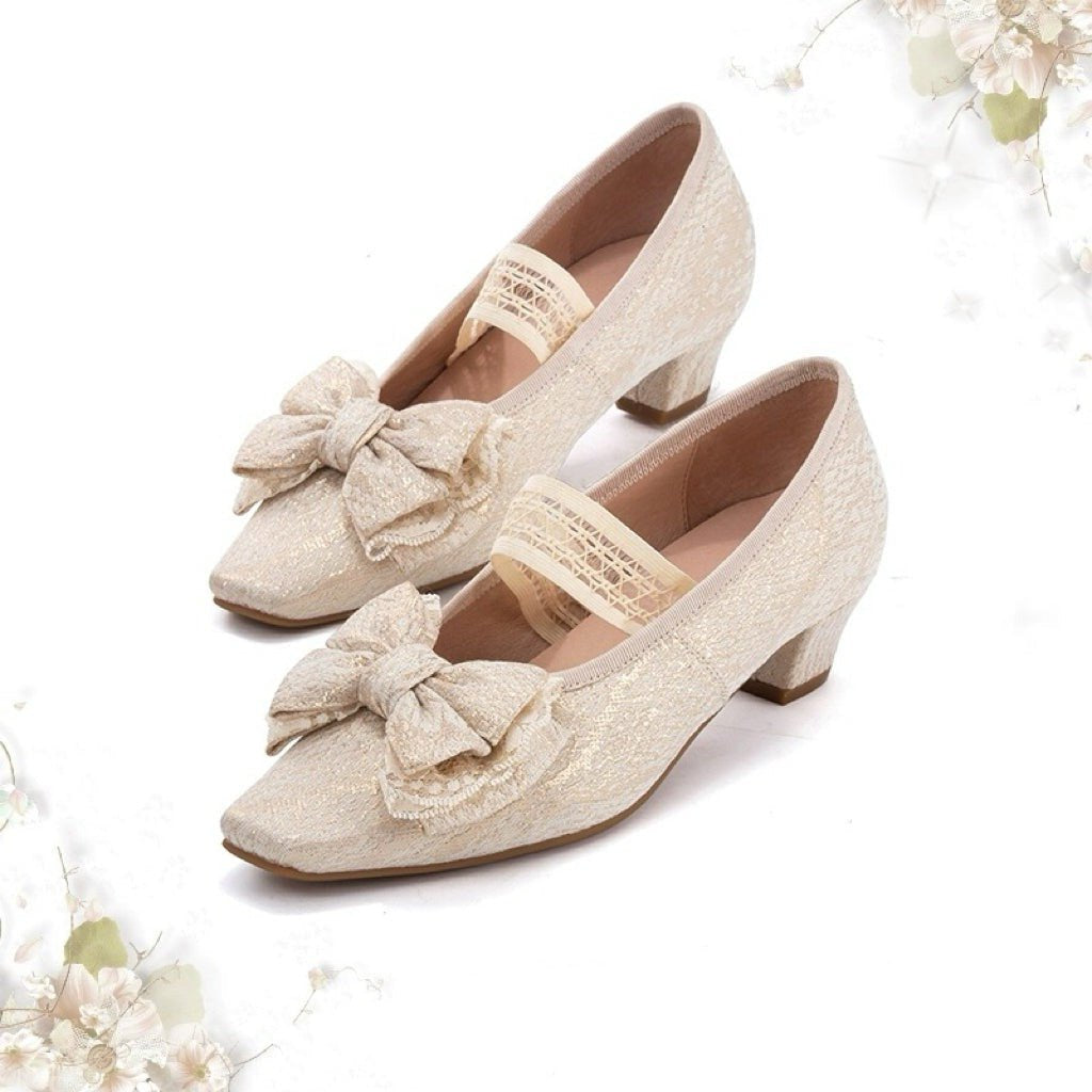 Elegant Golden Regency Heels - Lolita Shoes - WonderlandByLilian