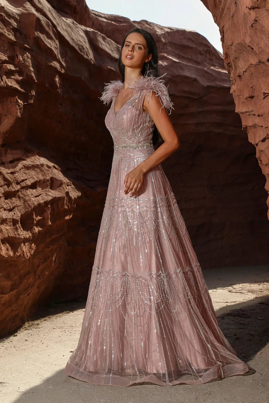 Elegant Pink Sequin Evening Gown and Pretty Sequin Dress Sequin