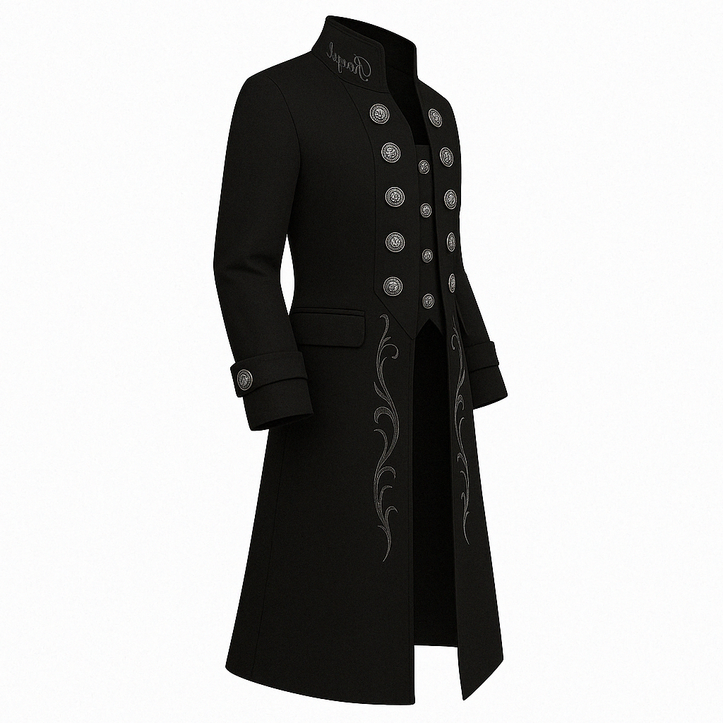 Gothic Black Punk Jacket Outerwear For Men - Halloween Cosplay Costume -Plus Size