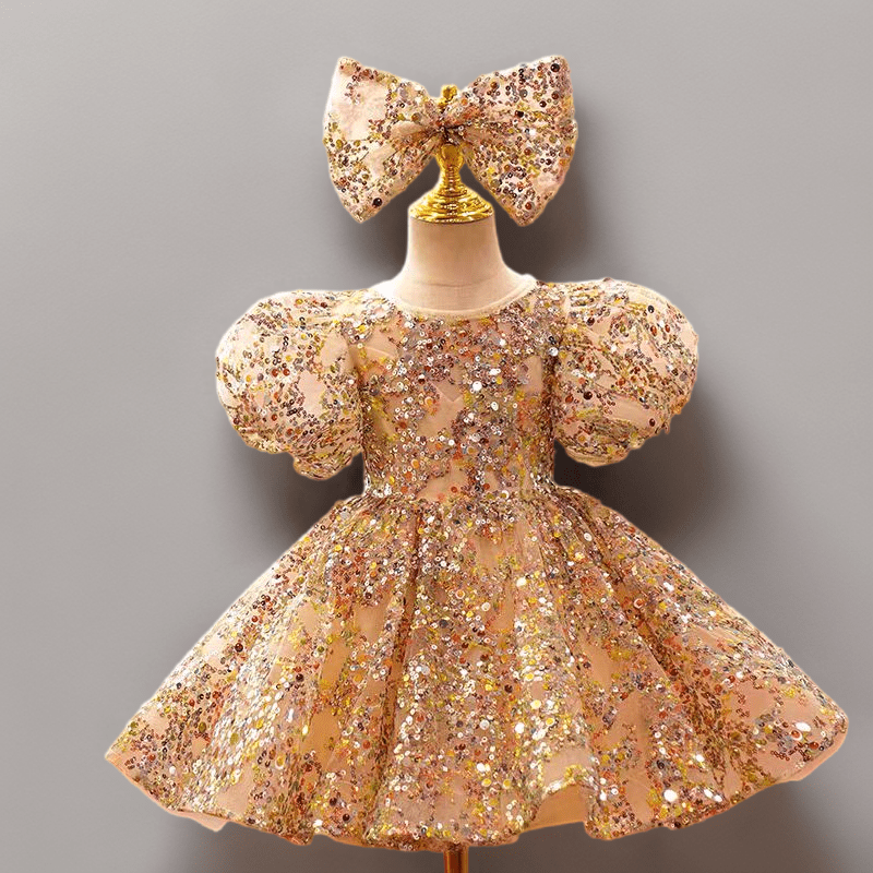 gold sequin puff sleeve dress Buy Friends Like These X Lucy Mecklenburgh Gold Scoop Neck Ruched Puff Sleeve Sequin Midi Dress from Next USA