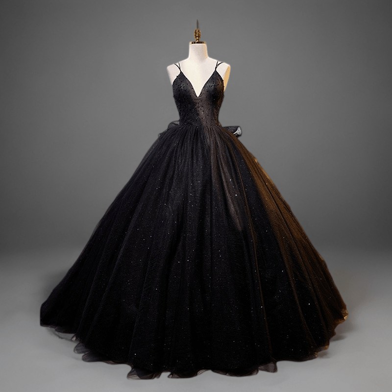 Sparkly Tulle Black Sweetheart Ball Gown, A-Line Off the Shoulder Evening Dress US 8 / Black Sparkly Tulle Black Sweetheart Ball Gown, A-Line Off the Shoulder Evening Dress US 8 / Black