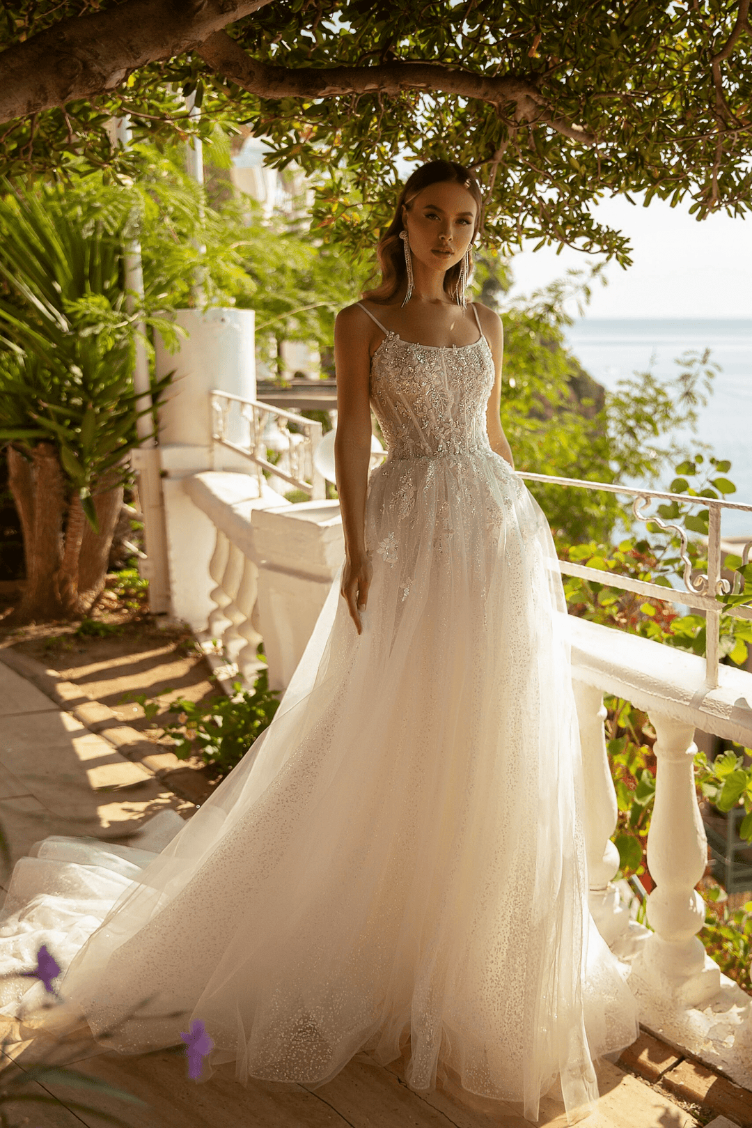 Lace Strap Wedding Dress - Princess Sparkle Glitter Wedding Dress - Lace Corset Back Wedding Dress Plus Size - WonderlandByLilian