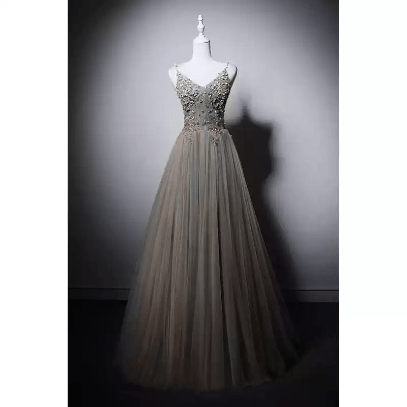 slim fit dress slacks Mint Green Embroidered Evening Gown with Tulle