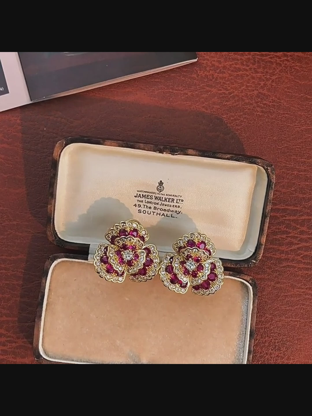 Whispers of Camellia – Red Camellia Clip-On Earrings – 1960 Camellia