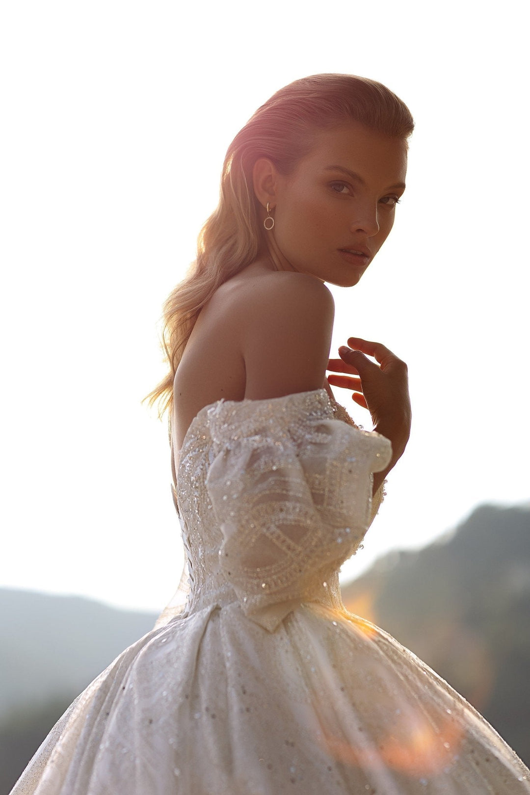 Princess Sparkle Fairytale Wedding Dress - Off Shoulder Wedding Dress with Sleeves - Aline Ball Gown Wedding Dress Plus Size - WonderlandByLilian