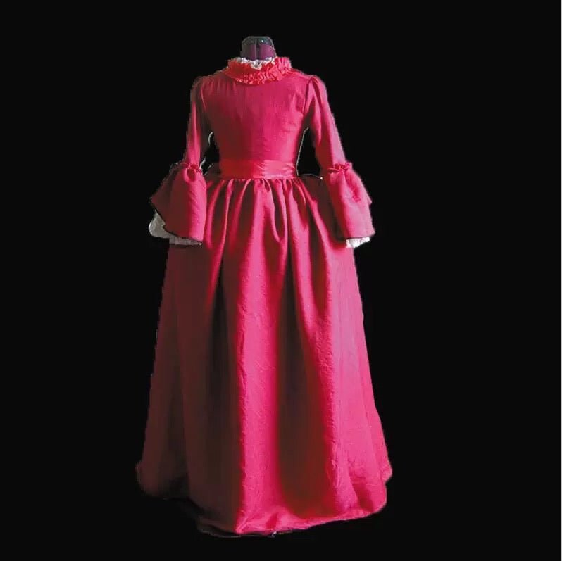 Rose Red Splendor Rococo Style - Ornate Lace Adorned Ball Gown with Timeless Elegance - Vintage Dress Plus Size - WonderlandByLilian