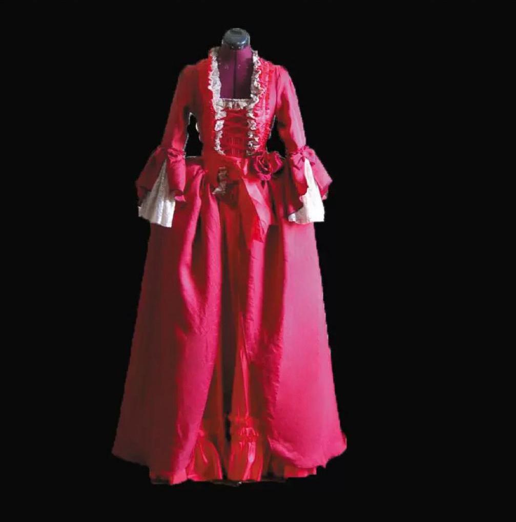 Rose Red Splendor Rococo Style - Ornate Lace Adorned Ball Gown with Timeless Elegance - Vintage Dress Plus Size - WonderlandByLilian