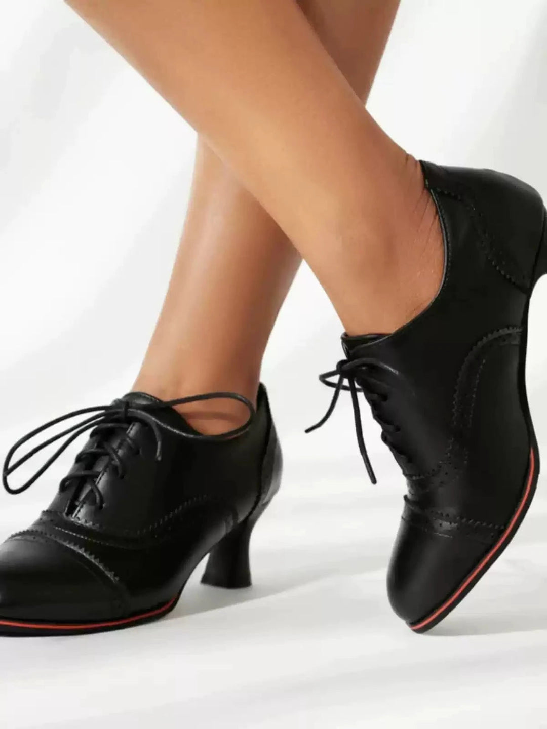 Vintage - Inspired Lace - Up Heeled Oxfords - Regency Style Shoes - WonderlandByLilian