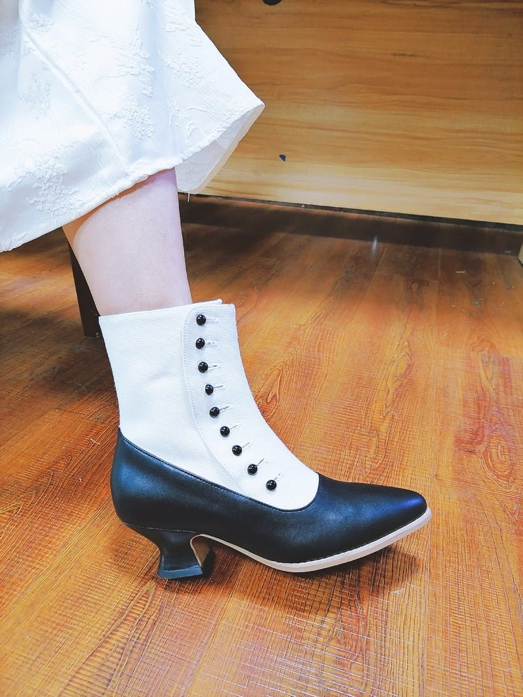 Vintage Victorian Buttoned Ankle Boots - Regency Era Inspired - WonderlandByLilian