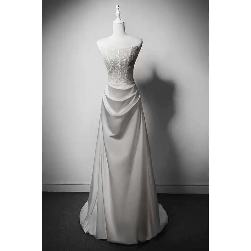 White Evening Dress with Corset Back