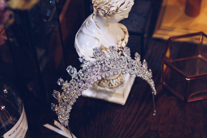 Bridal Tiara Gold And Silver Crown Vintage With Sparkling Rhinestones - WonderlandByLilian