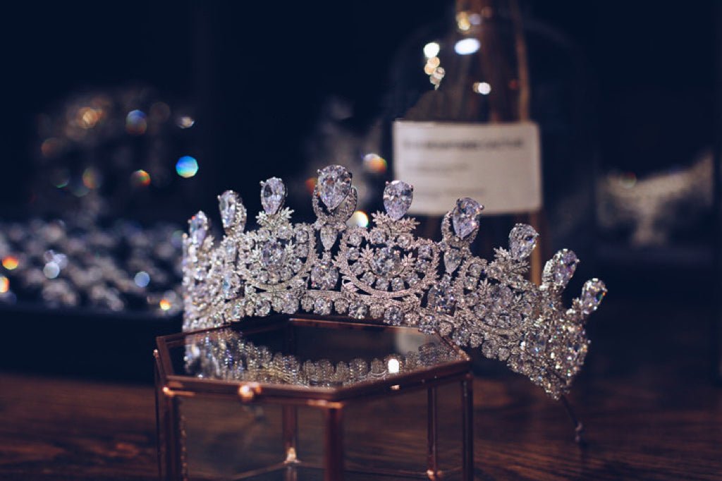 Bridal Tiara Gold And Silver Crown Vintage With Sparkling Rhinestones - WonderlandByLilian