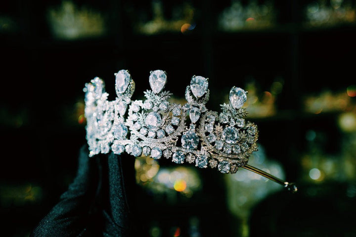 Bridal Tiara Gold And Silver Crown Vintage With Sparkling Rhinestones - WonderlandByLilian