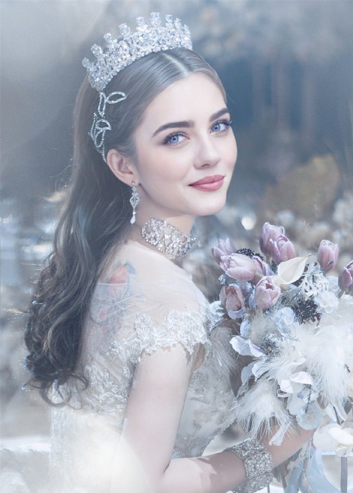 Bridal Tiara Gold And Silver Crown Vintage With Sparkling Rhinestones - WonderlandByLilian