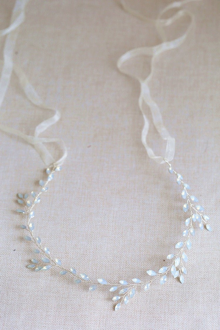 Gold And Silver Bridal Head Piece And Hair Comb With Pearl Diamond - WonderlandByLilian