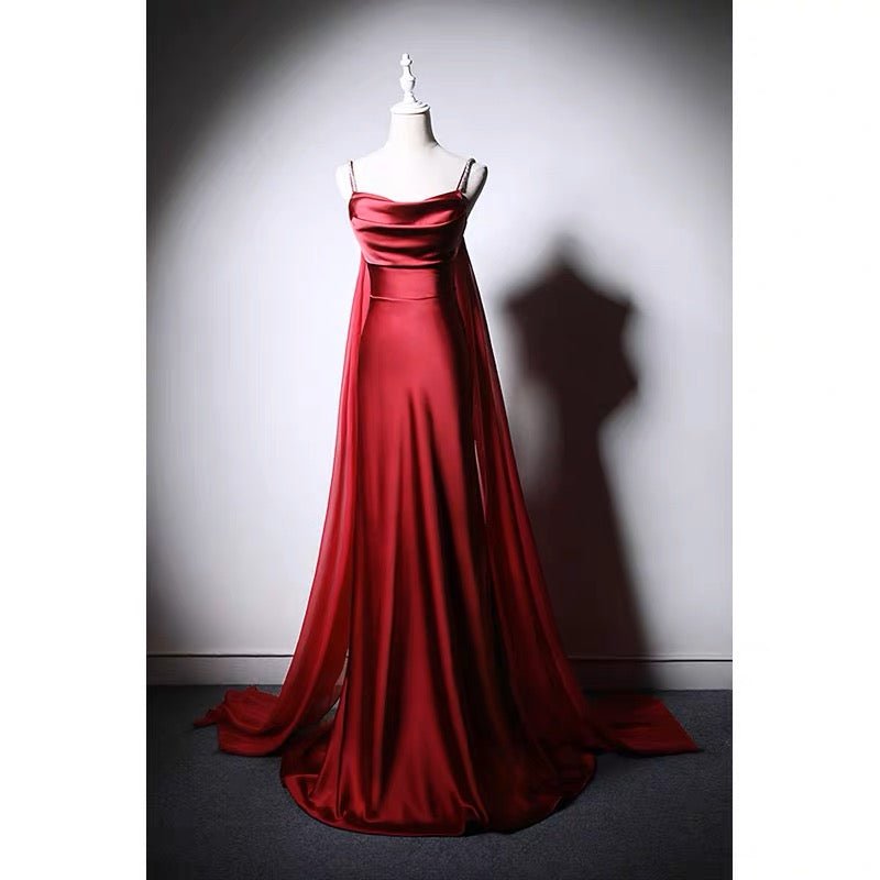 Gothic Burgundy Slip Formal Dress With Corset Plus Size - WonderlandByLilian