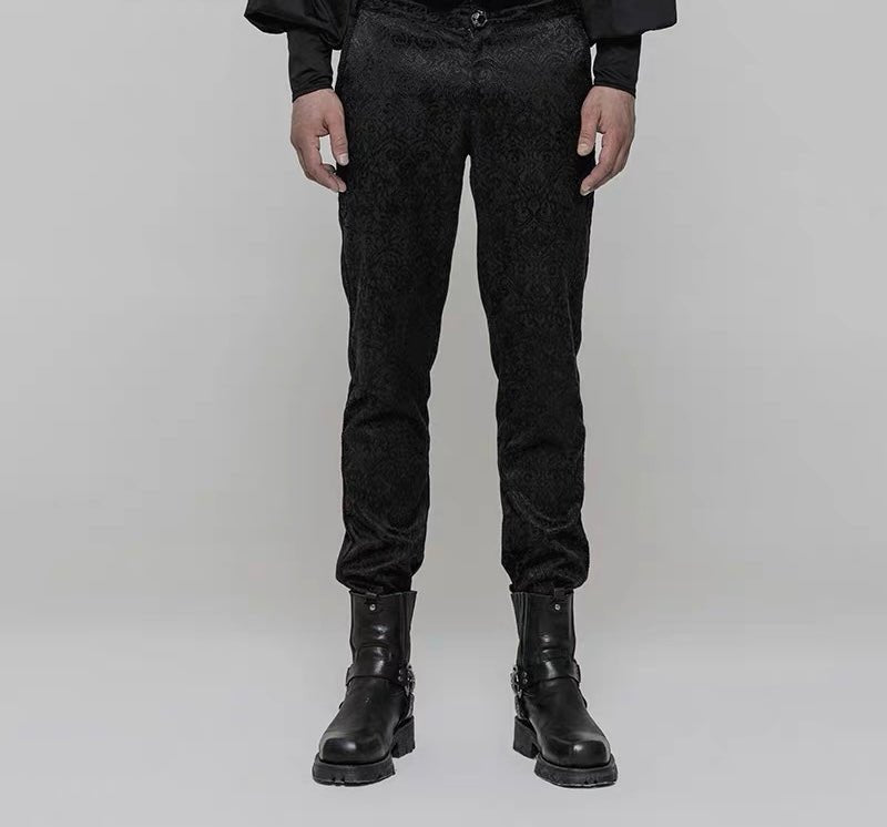 GOTHIC JACQUARD MENS SUIT PANTS - REGENCY MEN'S PANTS -VINTAGE INSPIRED MENS COSTUME - WonderlandByLilian
