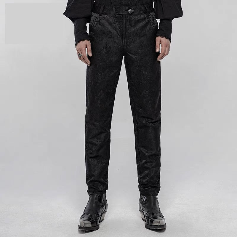 GOTHIC JACQUARD MENS SUIT PANTS - VICTORIAN MEN'S PANTS -VINTAGE INSPIRED MENS COSTUME - WonderlandByLilian