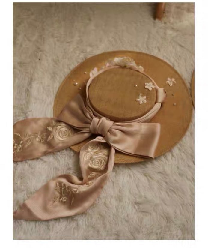 Handmade Regency Era Bonnet - Beautiful Vintage Hat Design Matching With Bridgerton Dress - WonderlandByLilian