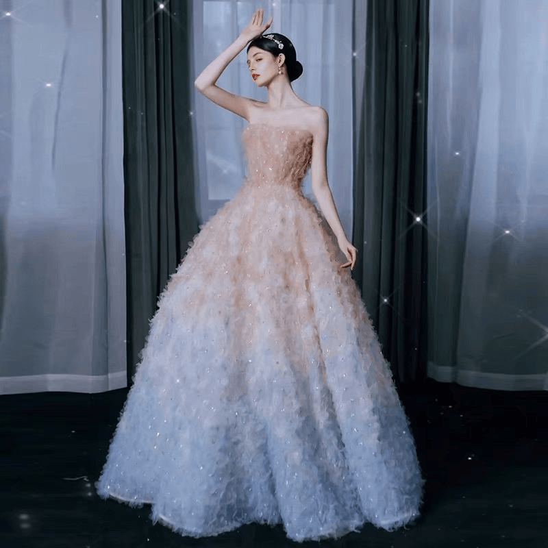 Luxury Fairy Sequins Prom Dress - Pink And Blue Ombre Formal Dress Wit WonderlandByLilian Luxury Fairy Sequins Prom Dress - Pink And Blue Ombre Formal Dress Wit WonderlandByLilian