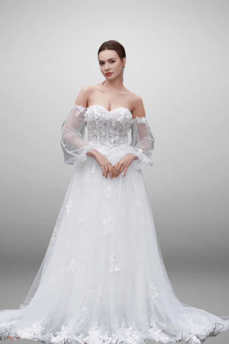 bhldn long-sleeve high-neck lace fit & flare mini dress Bella Vita Lace Mini Dress main image 1