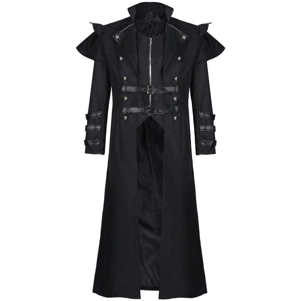 Punk Gothic Medieval 17th Century Men's Tail Coat For Vintage Patchwork Cosplay Party-Plus Size - WonderlandByLilian