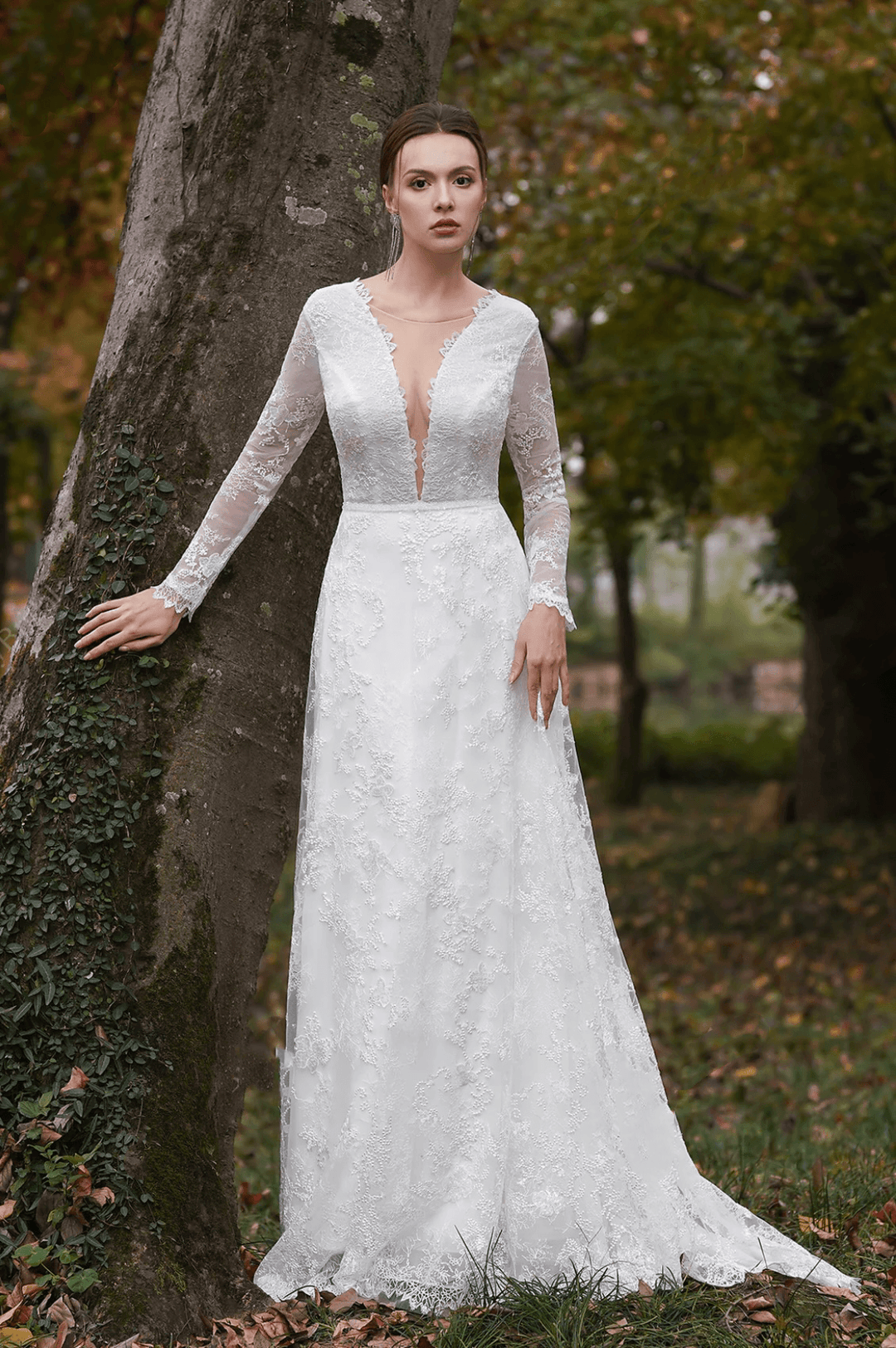 Ripple Patterned Boho Sheath Light Ivory Spaghetti Straps Sweetheart Lace Wedding Dress - Plus Size - WonderlandByLilian