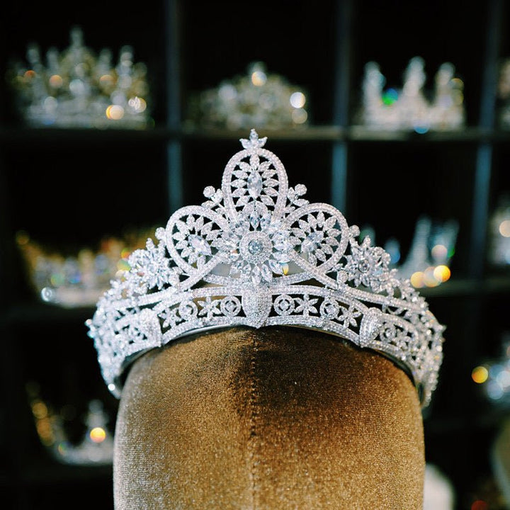 Silver Crystal Bridal Crown Vintage Elegant Necklace Trio - Jewelry Set - WonderlandByLilian