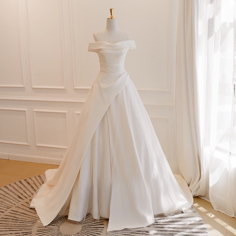 Plus Size Simple Satin A-line Wedding Dress