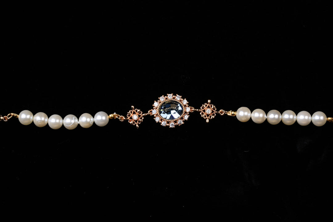 Vintage Baroque Blue Gemstones Bracelet- Precious Stone Crystal Pearl for Women Regency Era Style - French Lolita Jewelry - WonderlandByLilian