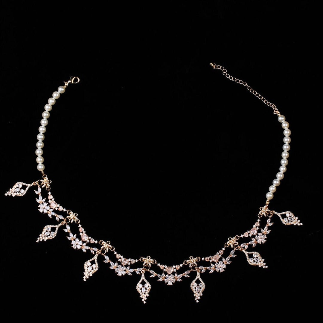 Vintage Baroque Gemstones Necklace - Precious Stone Pearl Crystal Chocker for Women Regency Era Style - French Lolita Jewelry - WonderlandByLilian
