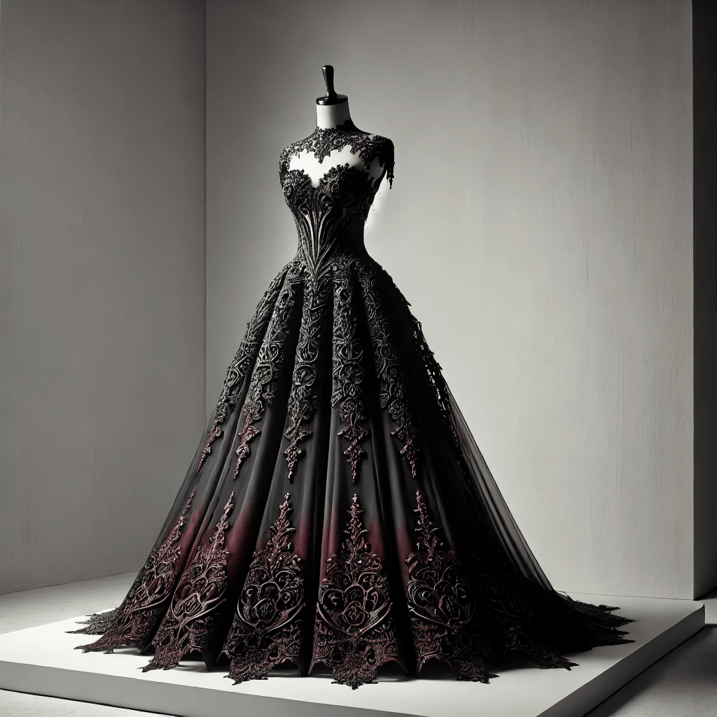 Gothic Black Wedding Dress - WonderlandByLilian
