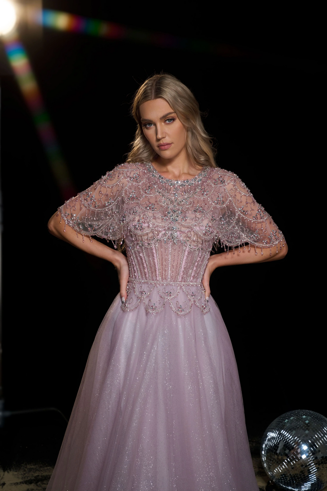 Pink Sparkly Maxi Dress with Sleeves - Embellished Gown and Pretty Sequin Gown - Pink Sequin Dress Plus Size