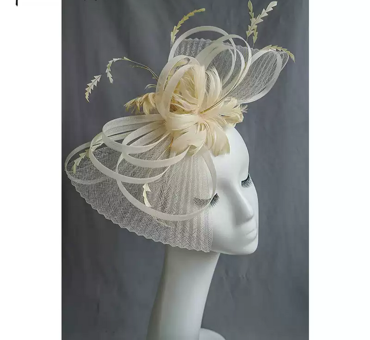 Elegant Blue Fascinator with Feather Detail - Women's Feather Hat