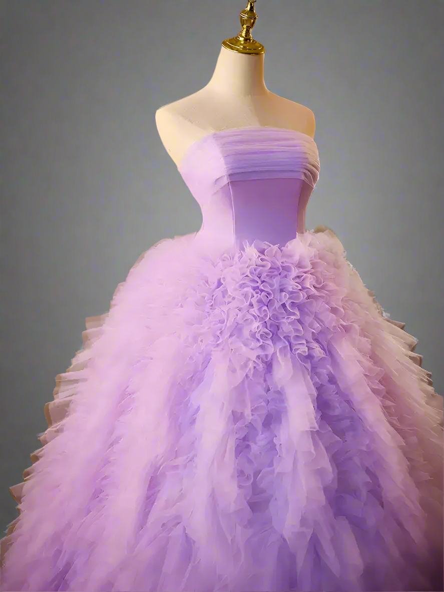 plus size purple tulle dress Plus Size - Flutter Sleeve Tulle Maxi Dress