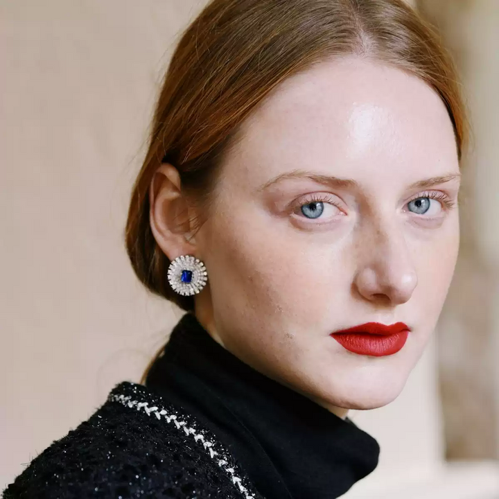 Echoes of Diana – Royal Blue Vintage Earrings - Diana's Sapphire
