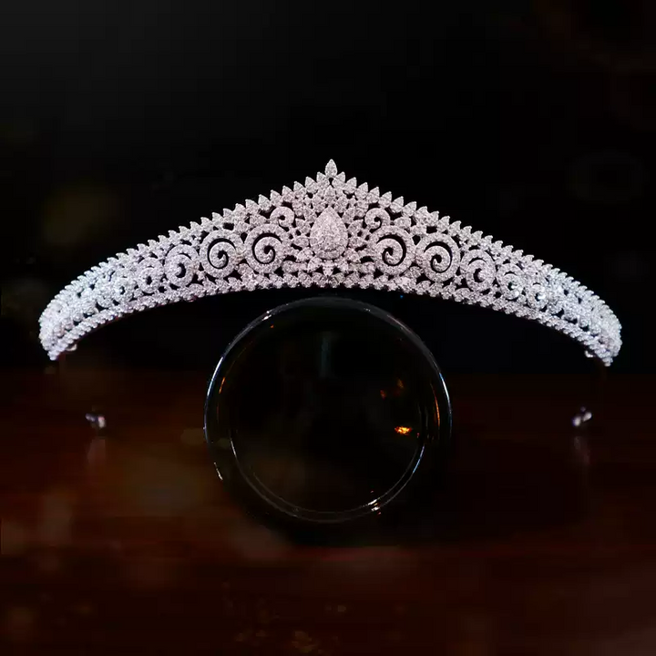 Vintage-Inspired Simple Zircon Crown and Bridal Tiara – Elegant Headpieces for Wedding