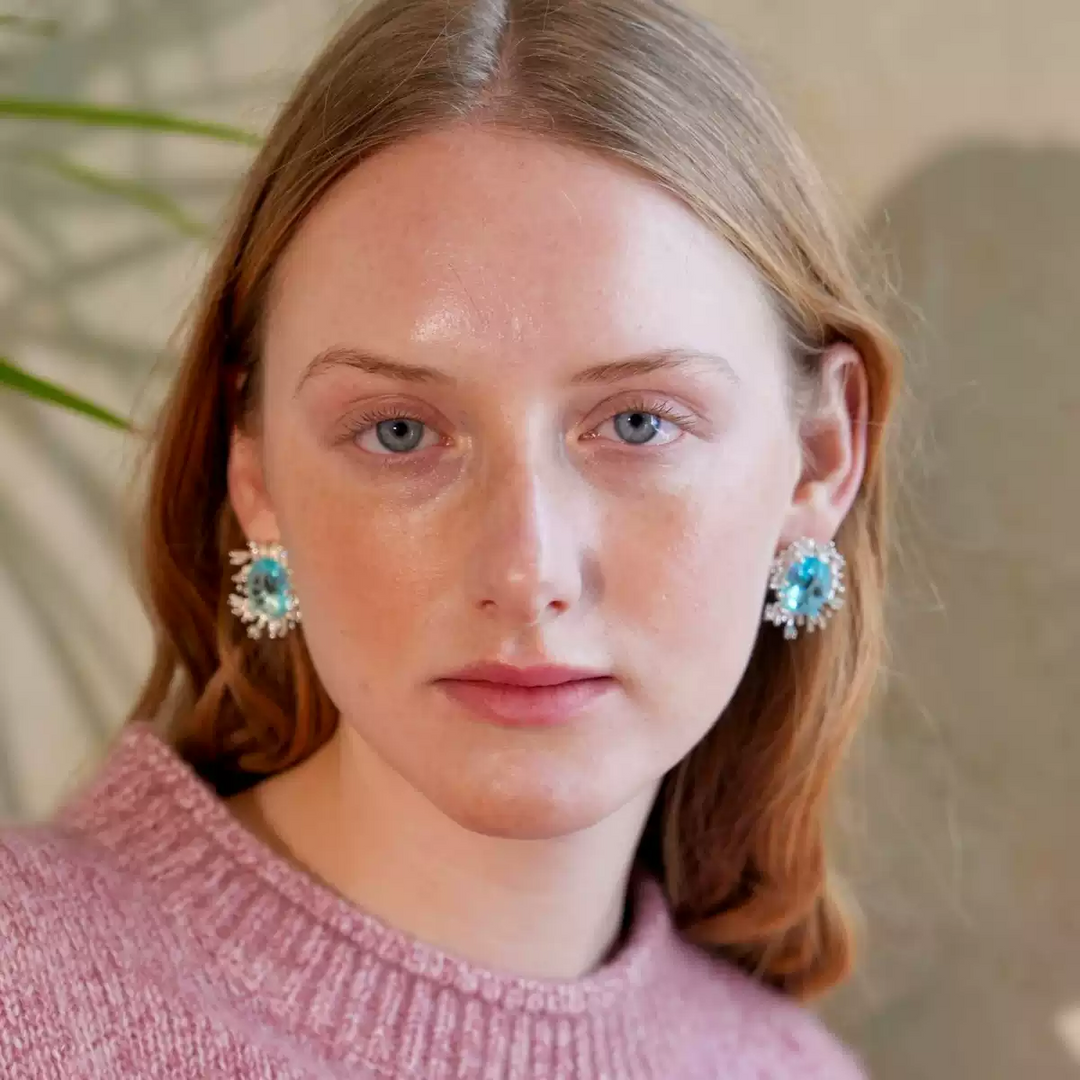 Frosted Crown Waltz – Vintage Handmade Pearl Earrings - Crystal Garden