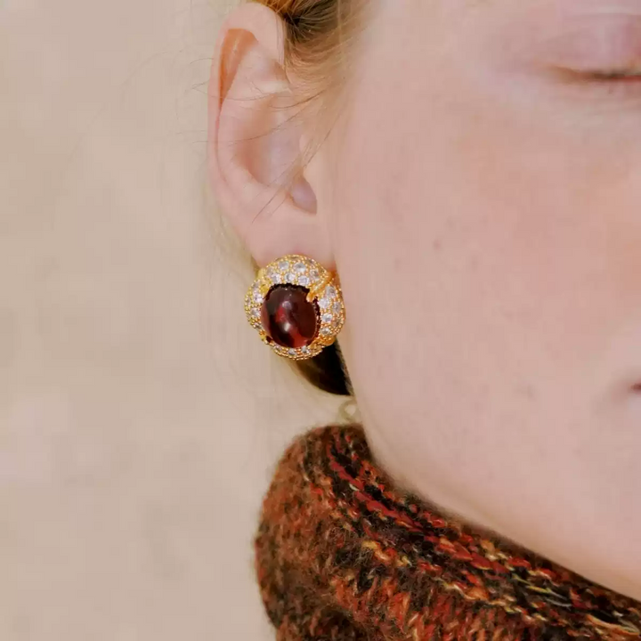 Whispers of Crimson – Vintage Garnet Earrings – The Medici Family