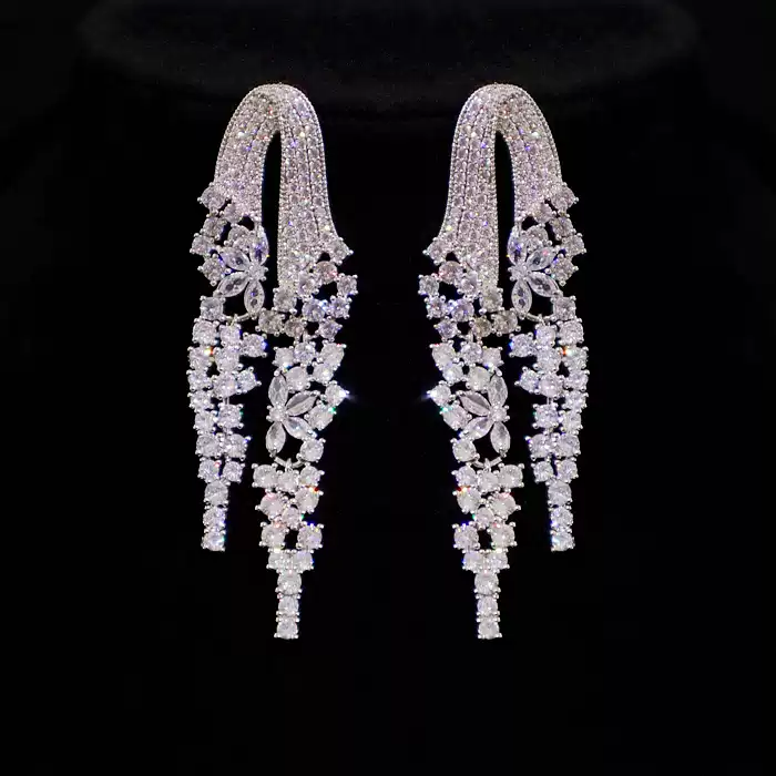 Luxurious Tassel Earrings with Zircon – Elegant Drop Jewelry