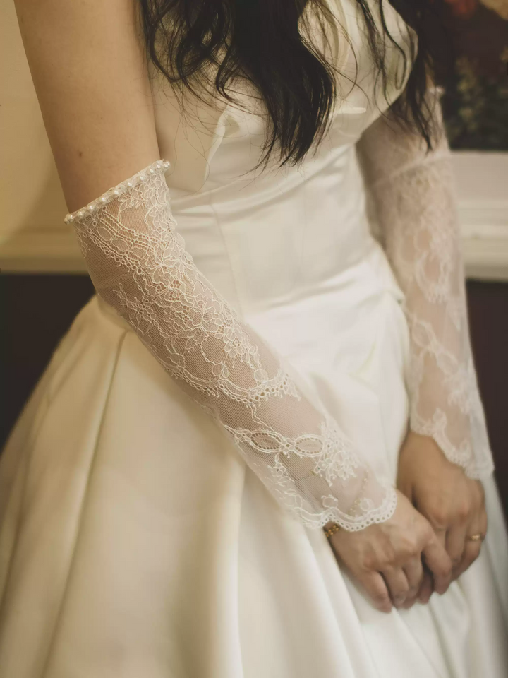 Sophisticated Sheer Lace Bridal Arm Gloves