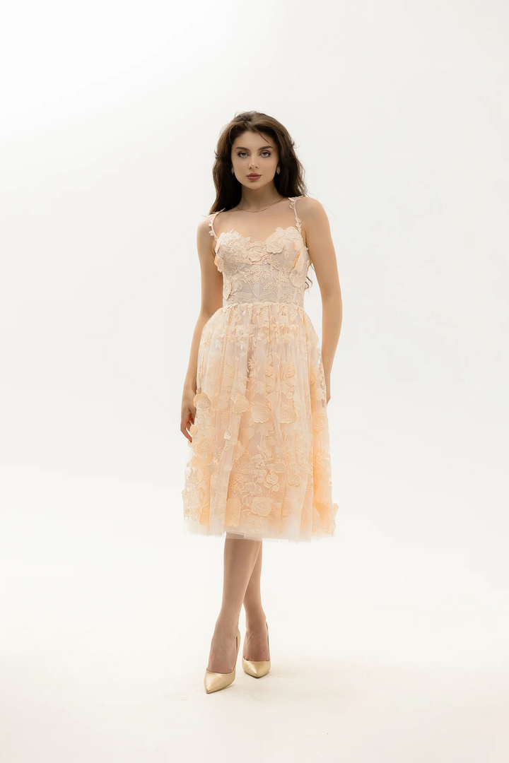 Pink Evening Gown Dresses with Floral Appliqué – Floral Evening Dress with Sweetheart Neckline - Short Formal Dress with Layered Skirt Plus Size