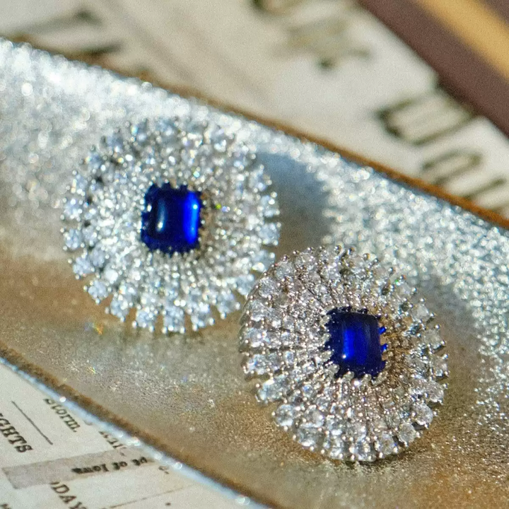 Echoes of Diana – Royal Blue Vintage Earrings - Diana's Sapphire