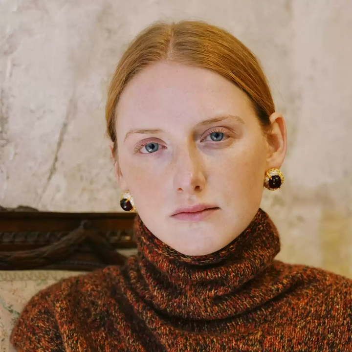 Whispers of Crimson – Vintage Garnet Earrings – The Medici Family