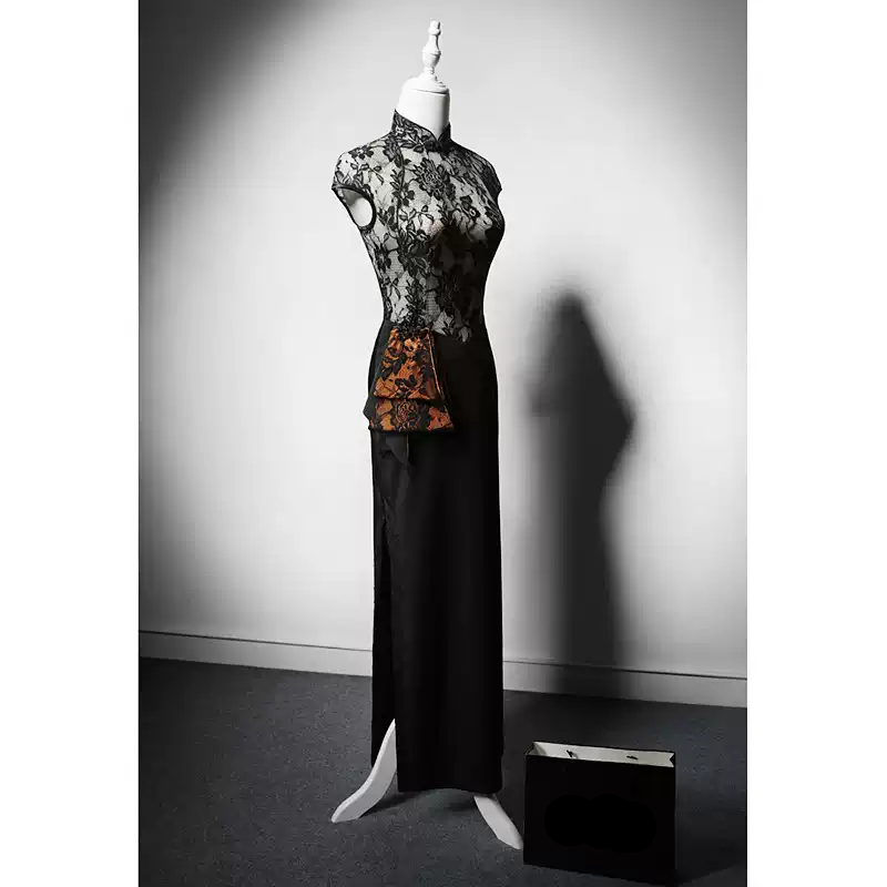 lace cheongsam dress Chloe Bespoke Dress | Modern Red Lace Cheongsam
