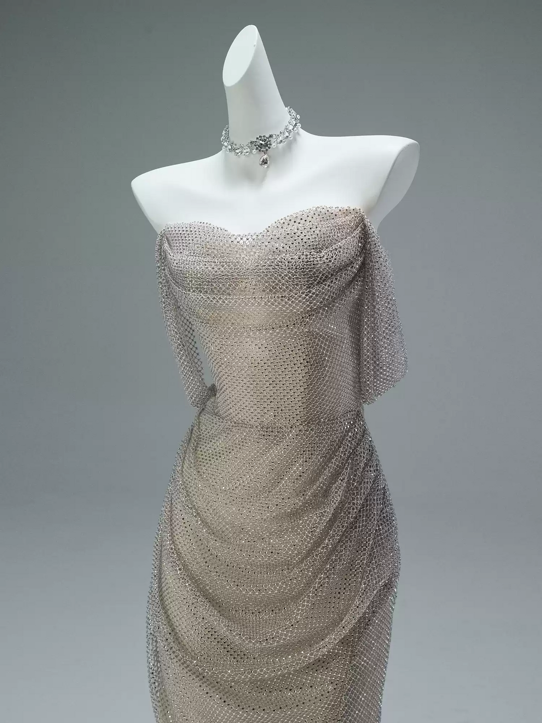 Gold Sequins Evening Gown with Corset Back – Strapless Formal Dress with Draped Sequin Layers Plus Size