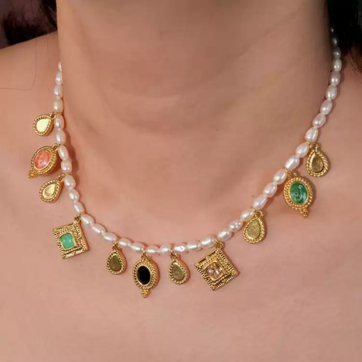 Whispers of Emma – Handmade Freshwater Pearl Charm Necklace – Emma's Fantasy